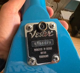 Guitarra Eléctrica Vester Flying V Azul