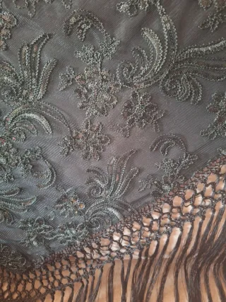 Mantoncillo flecado a mano reversible