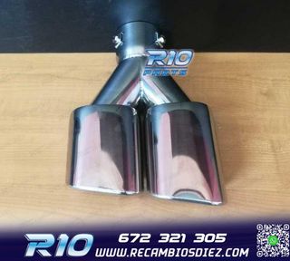 COLA ESCAPE DOBLE RECTANGULAR ACERO INOX