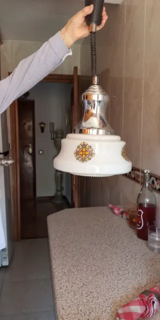 Lámpara colgante cristal y metal