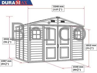 Caseta PVC Woodside 239x324x233 cm - Duramax