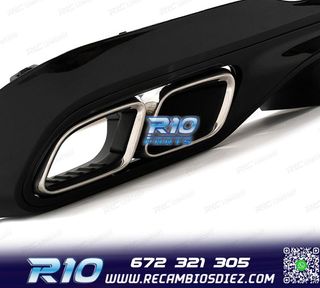 DIFUSOR MERCEDES W206 AMG 21- LOOK C63 + COLAS ESCAPE CROMO