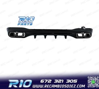 DIFUSOR MERCEDES W206 AMG 21- LOOK C63 + COLAS ESCAPE CROMO