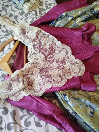 Vestido fallera blanco y azul