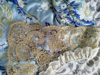 Vestido fallera blanco y azul