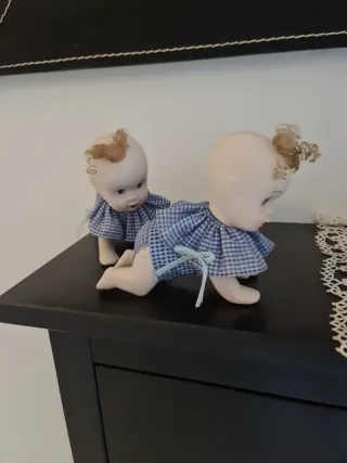 Coppia neonati Ceramica Blu/Bianco