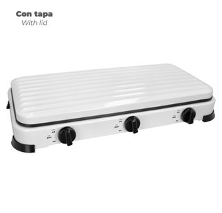 Cocina de Gas portátil 3 fuegos + Kit Butano