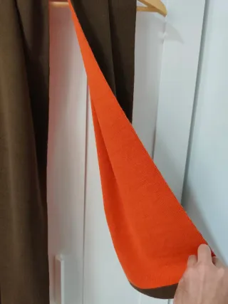 Sciarpa reversibile da uomo marrone e arancione