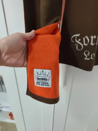 Sciarpa reversibile da uomo marrone e arancione