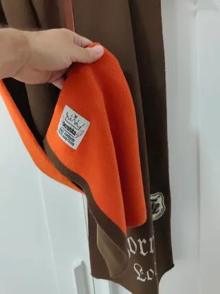 Sciarpa reversibile da uomo marrone e arancione