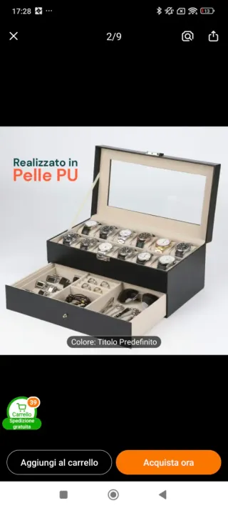 Scatola porta orologi e accessori