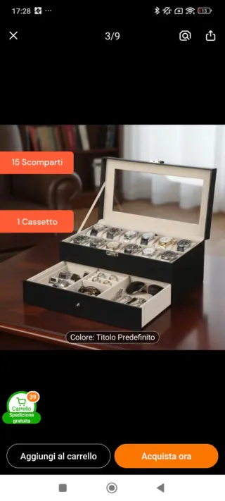 Scatola porta orologi e accessori