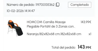 Camilla masaje plegable.