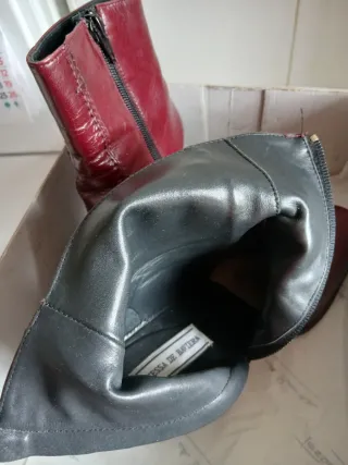 Botines piel Tessa de Baviera granate