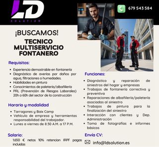 Se busca tecnico multiservicio