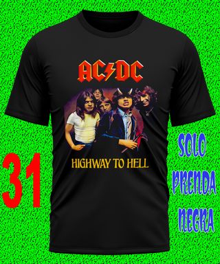 4 - ACDC CAMISETA HEAVY ROCK MUSICA ANGUS TEXTALLA