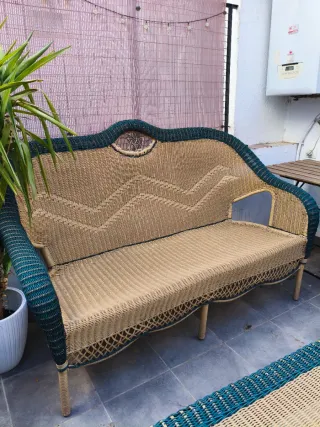 Conjunto de jardín mimbre