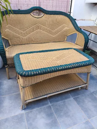 Conjunto de jardín mimbre