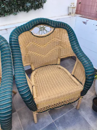 Conjunto de jardín mimbre