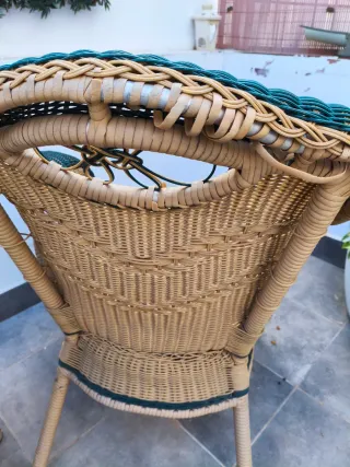 Conjunto de jardín mimbre