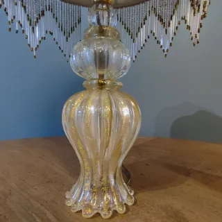Lampada da tavolo vintage vetro Murano oro