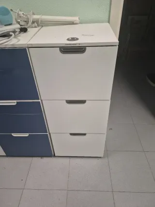 Mueble archivador 3 cajones azul