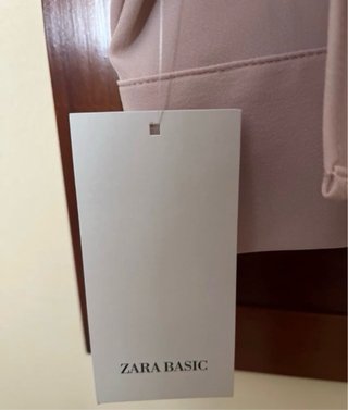 Blusa Zara Basic Beige/Rosa Talla XL