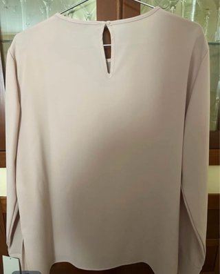 Blusa Zara Basic Beige/Rosa Talla XL
