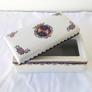 Set Fumador Porcelana Vintage Escudo Heráldico