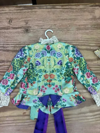 Traje de Fallera verde floral de adolescente