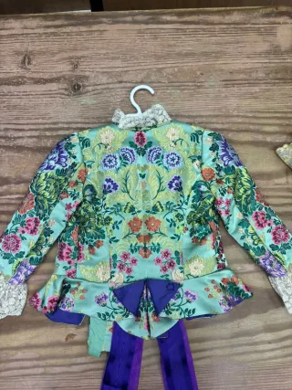 Traje de Fallera verde floral de adolescente