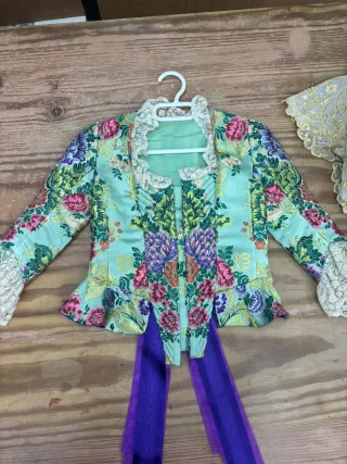 Traje de Fallera verde floral de adolescente