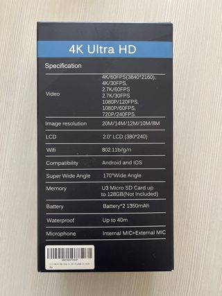 GOOKAM Action Cam 4K Wi-Fi + Microfono