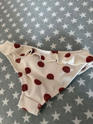Bikini Zara niña lunares beige y marrón Talla6/7