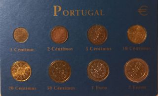 PORTUGAL Euros 2002  1ª Emisión Monedas Completa