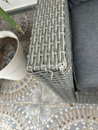 Conjunto de jardín ratán y tela