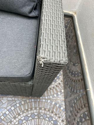 Conjunto de jardín ratán y tela
