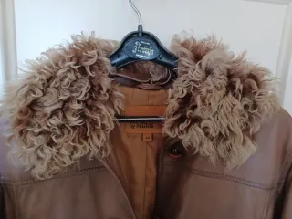 Chaqueta de piel mujer marrón