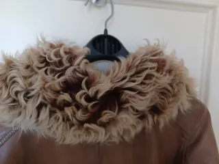 Chaqueta de piel mujer marrón