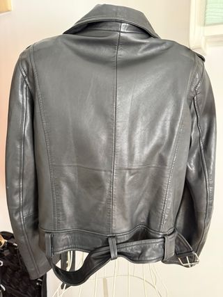 Cazadora Biker Zara Cuero Mujer Talla S