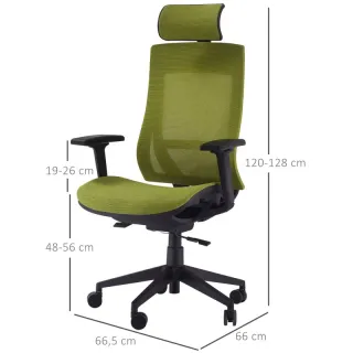 Silla Oficina Vinsetto Reposacabezas Verde