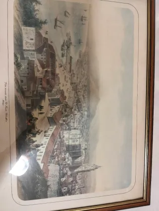 4 Litografías Málaga Siglo XIX vintage