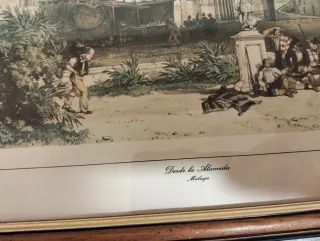 4 Litografías Málaga Siglo XIX vintage