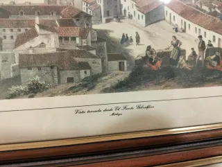 4 Litografías Málaga Siglo XIX vintage