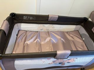 Cuna de viaje Tectake + colchón + cambiador