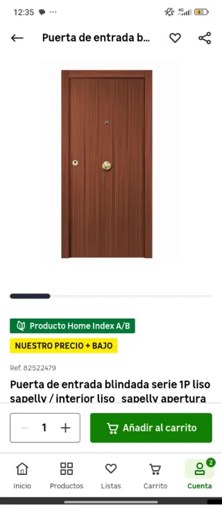 Puerta de entrada blindada