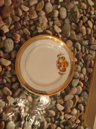 Vajilla Comunión Niños Porcelana Dorada