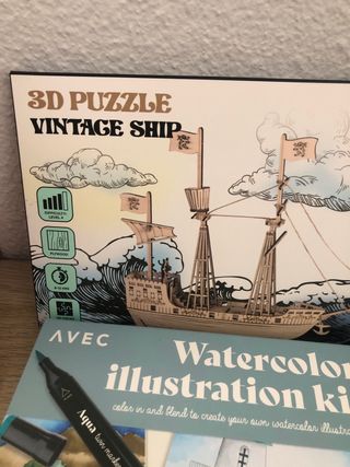Lote Manualidades: Puzzle, Bordado y Flores