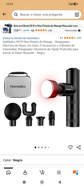 HoMedics MYTI Mini Pistola de Masaje - Masajeador