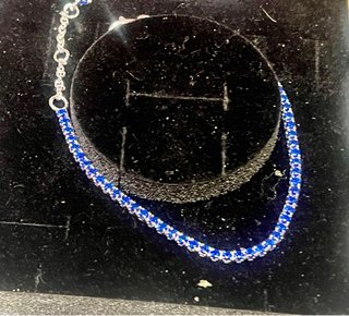 Pulsera  circonitas azul plata